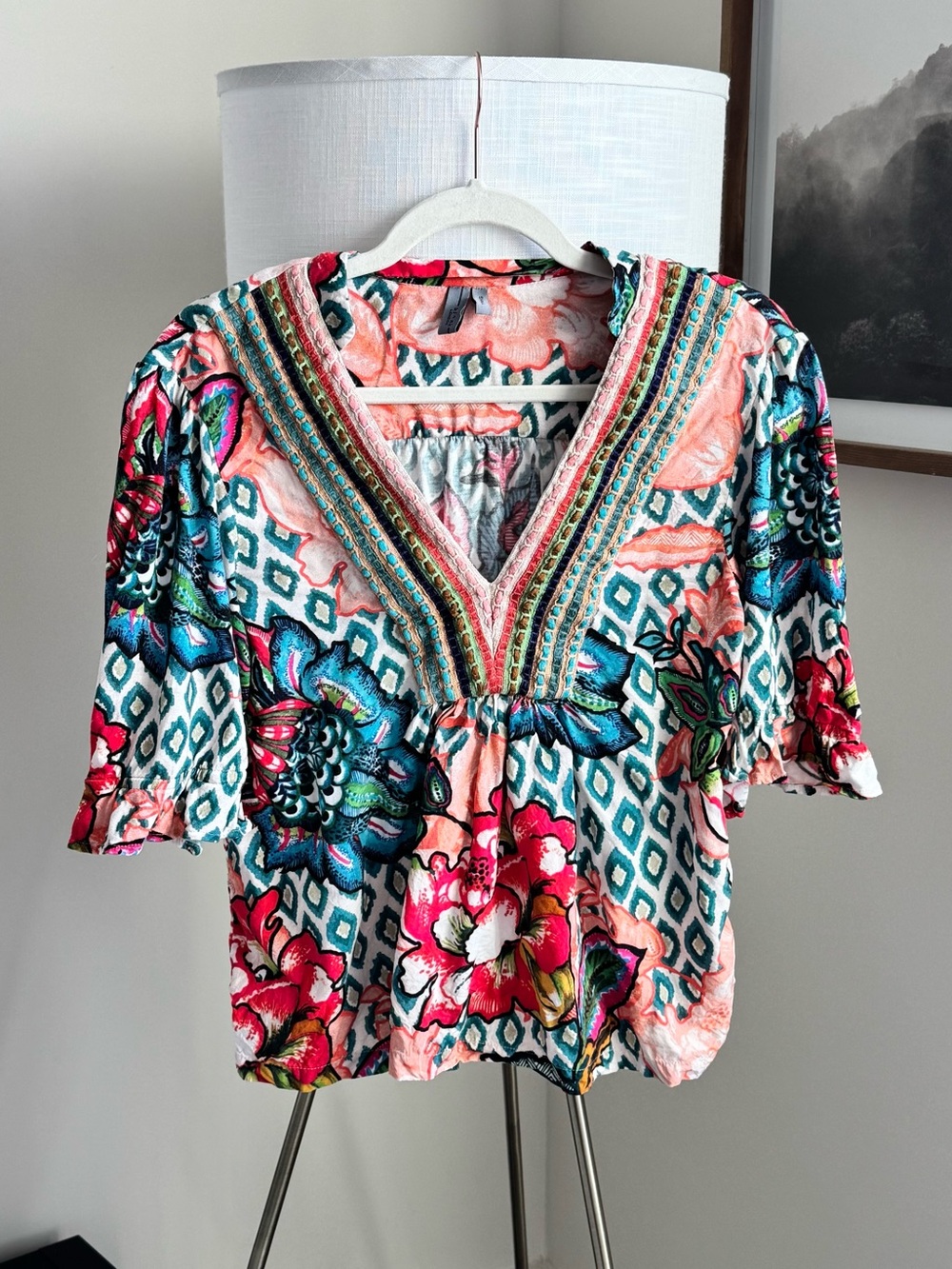 Blank London Floral Embroidered Boho Blouse